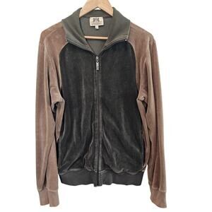 Juicy Couture Vintage Jacket Womens XL Brown Y2K Velour Tracksuit Streetwear